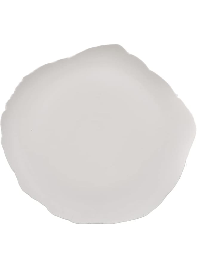 Rosa By Fathy Mahmoud Matt White Reef Porcelain Dinner Plate With Durable Material For Home 28 × 2.8 cm - Image 3